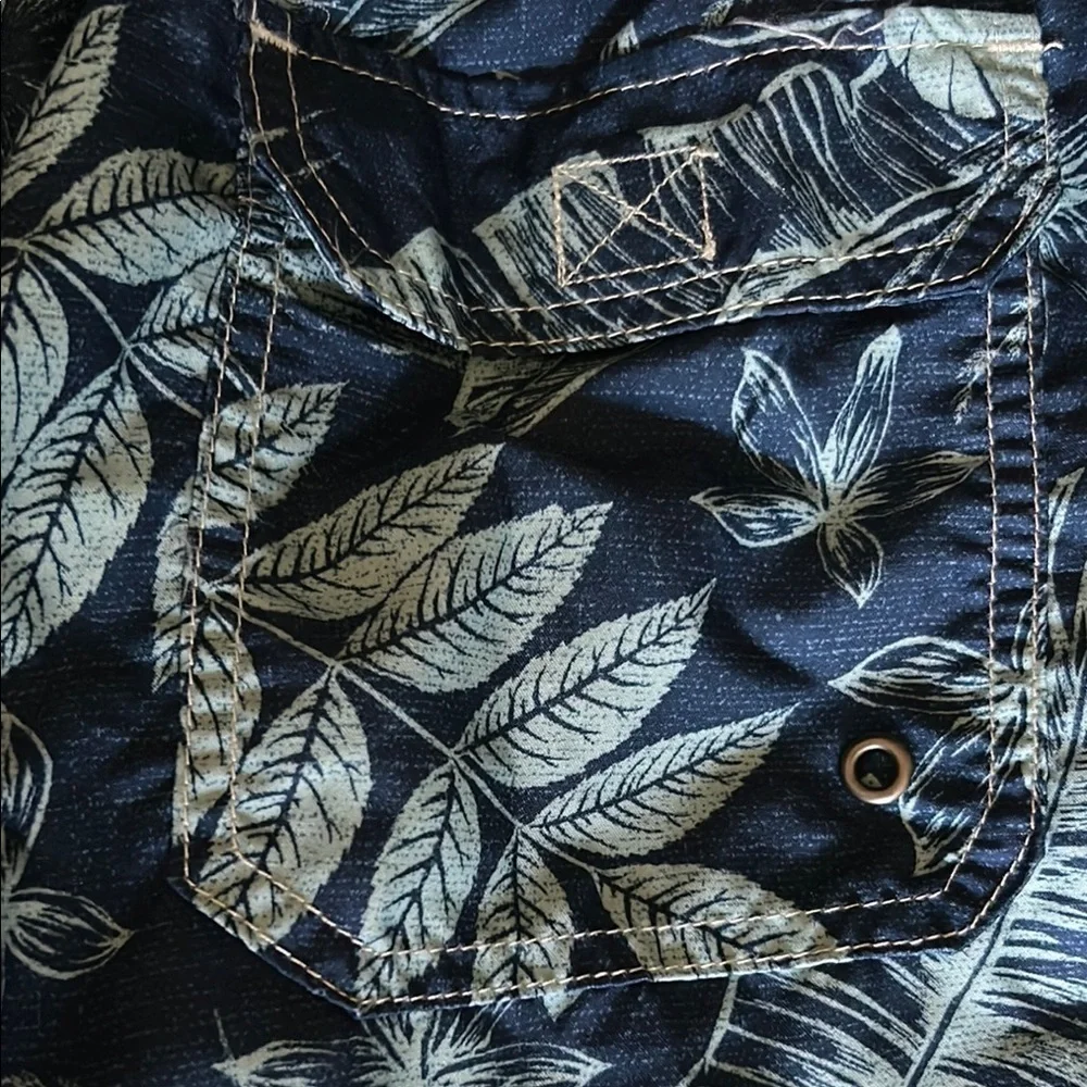Jamaica Bay Mens board shorts XXL Tropical print UPF 50+ draw string waist